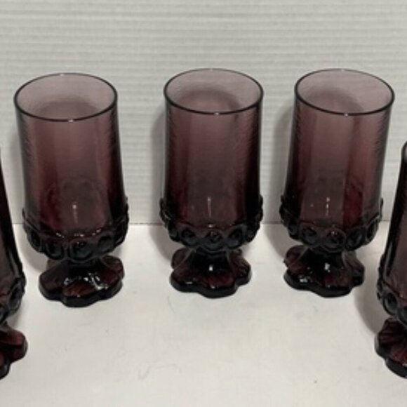 Vintage Tiffin Franciscan Madeira Plum Stemware Glasses Set of 7 - Picture 5 of 6